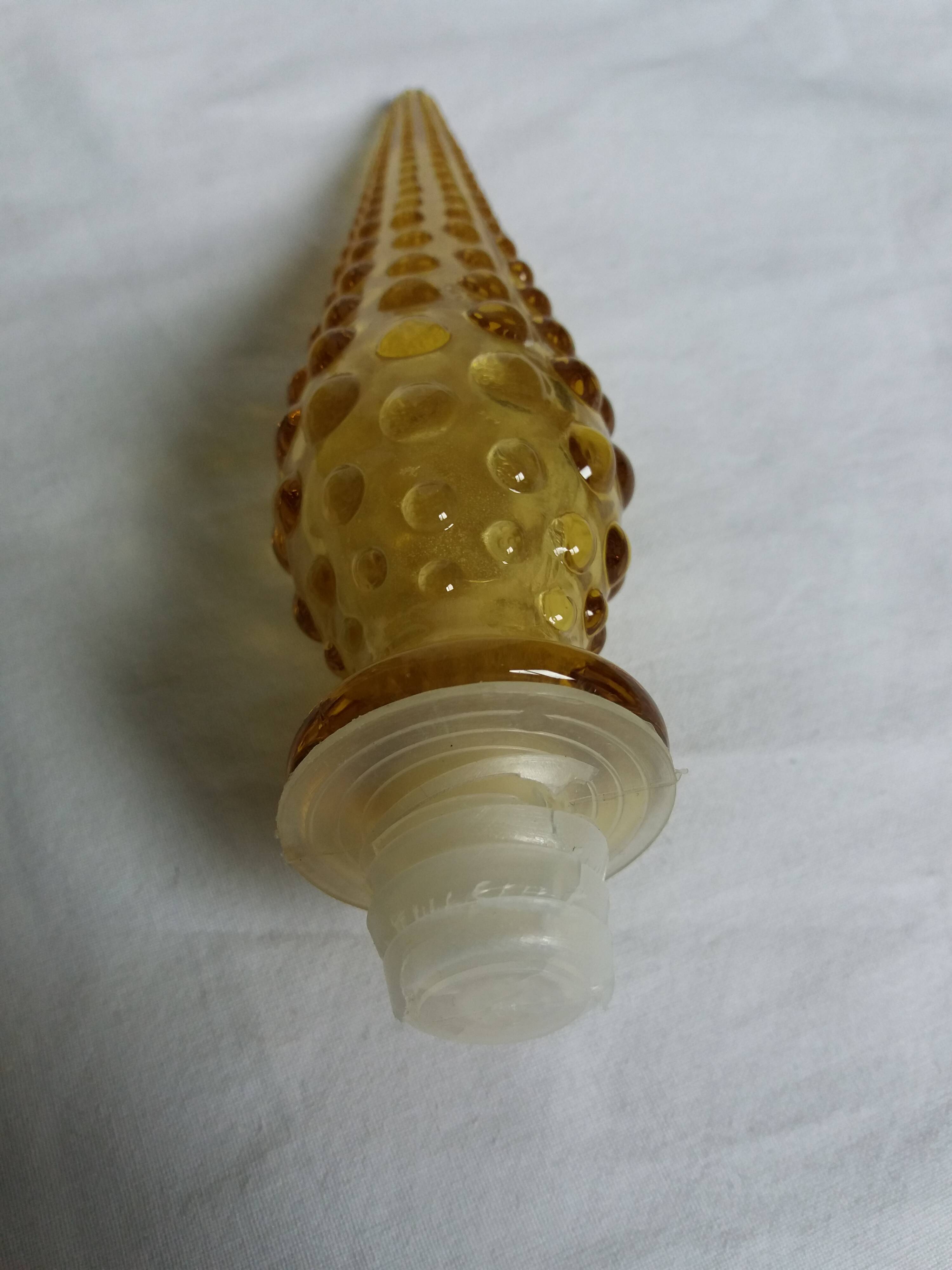 Carafe Empoli Italy Genie bottle in amber glass