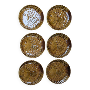 Assiettes poisson sarreguemines