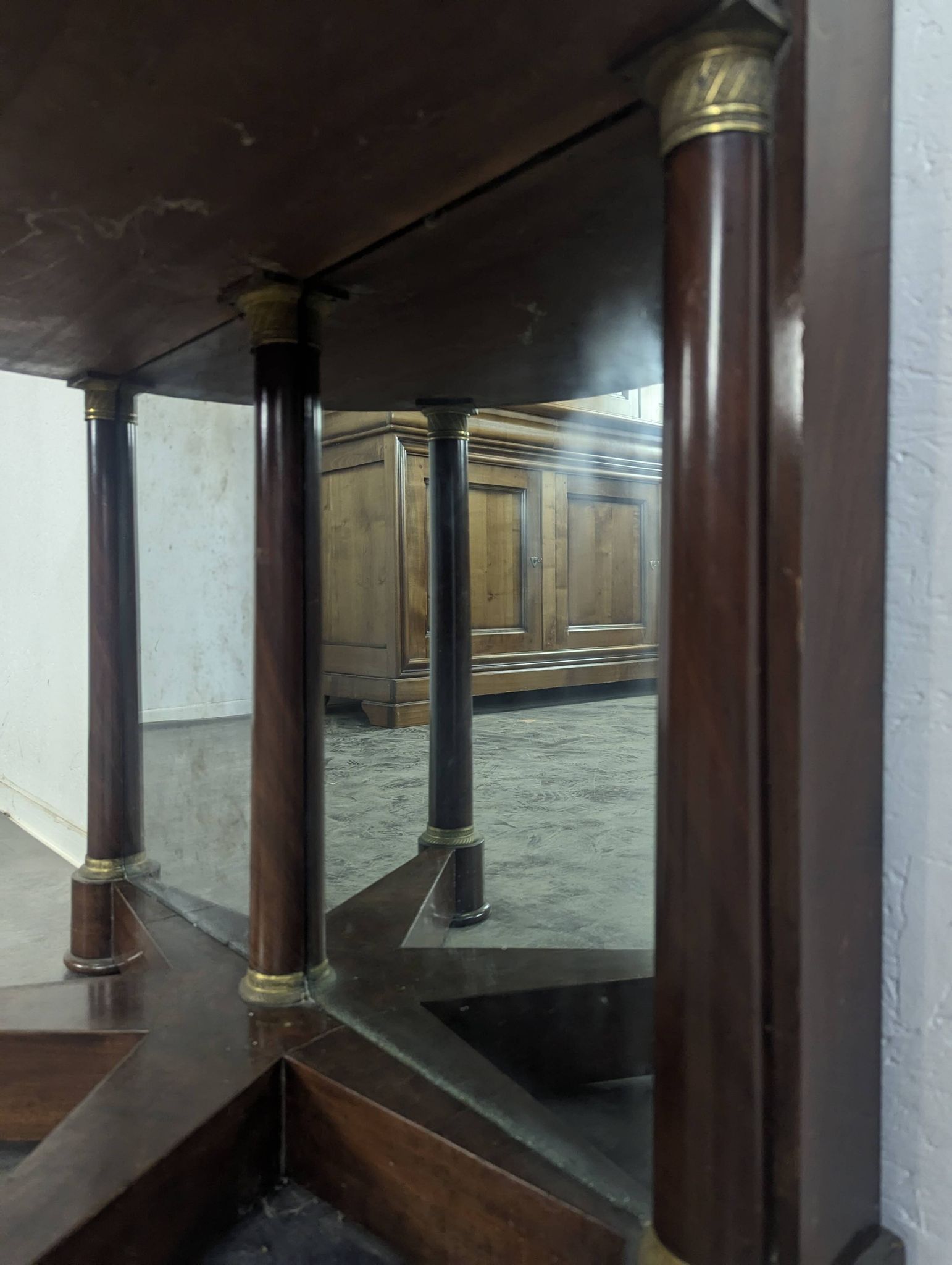 Rare Empire period half-mirror dressing table