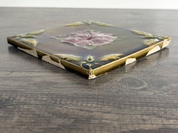 Carreau céramique ancien Art Nouveau 1900