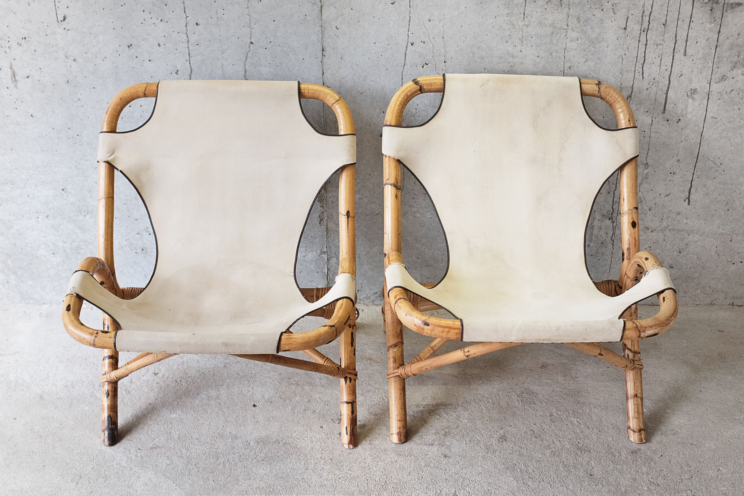 Pair of armchairs Rohe Noordwolde rattan, bamboo, 50