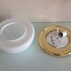 Half moon ceiling light in white opaline / vintage 70-80s