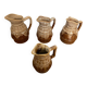Set of 3 Barrel-Shaped Pitchers in the RÉVOL Style, Vintage Flamed Ceramic