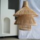 Suspension ou luminaire en rotin en forme de lanterne asiatique