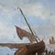 Painting signed Gérard Roux known as "Rouxe" – Scene of a Normandy beach