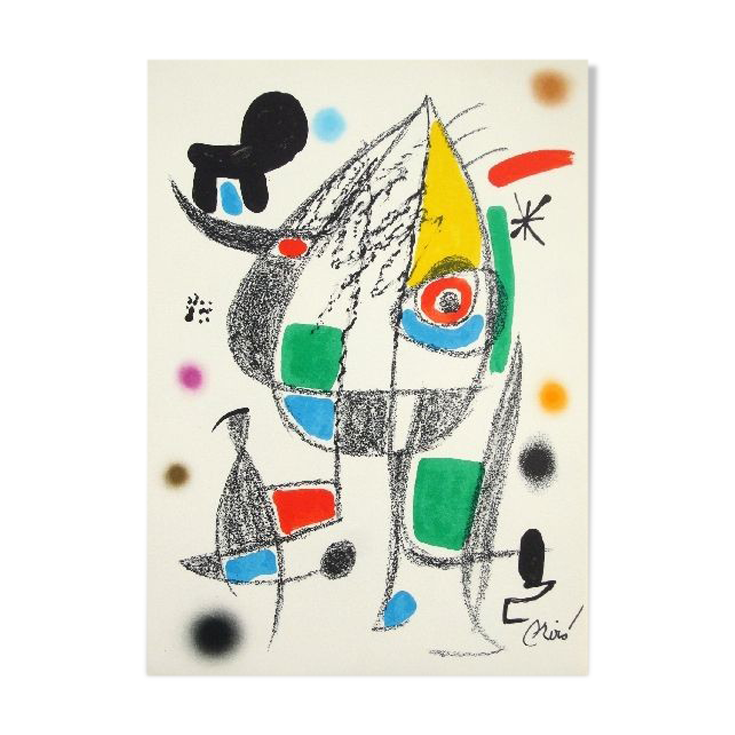 Original lithograph Joan Miro, Maravillas con variaciones acrosticas 20, 1975.