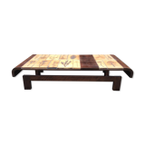 Table basse en céramique aux herbiers de style Roger Capron