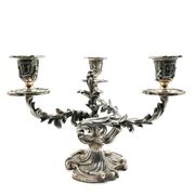 Paire de chandelier rococo, métal argenté