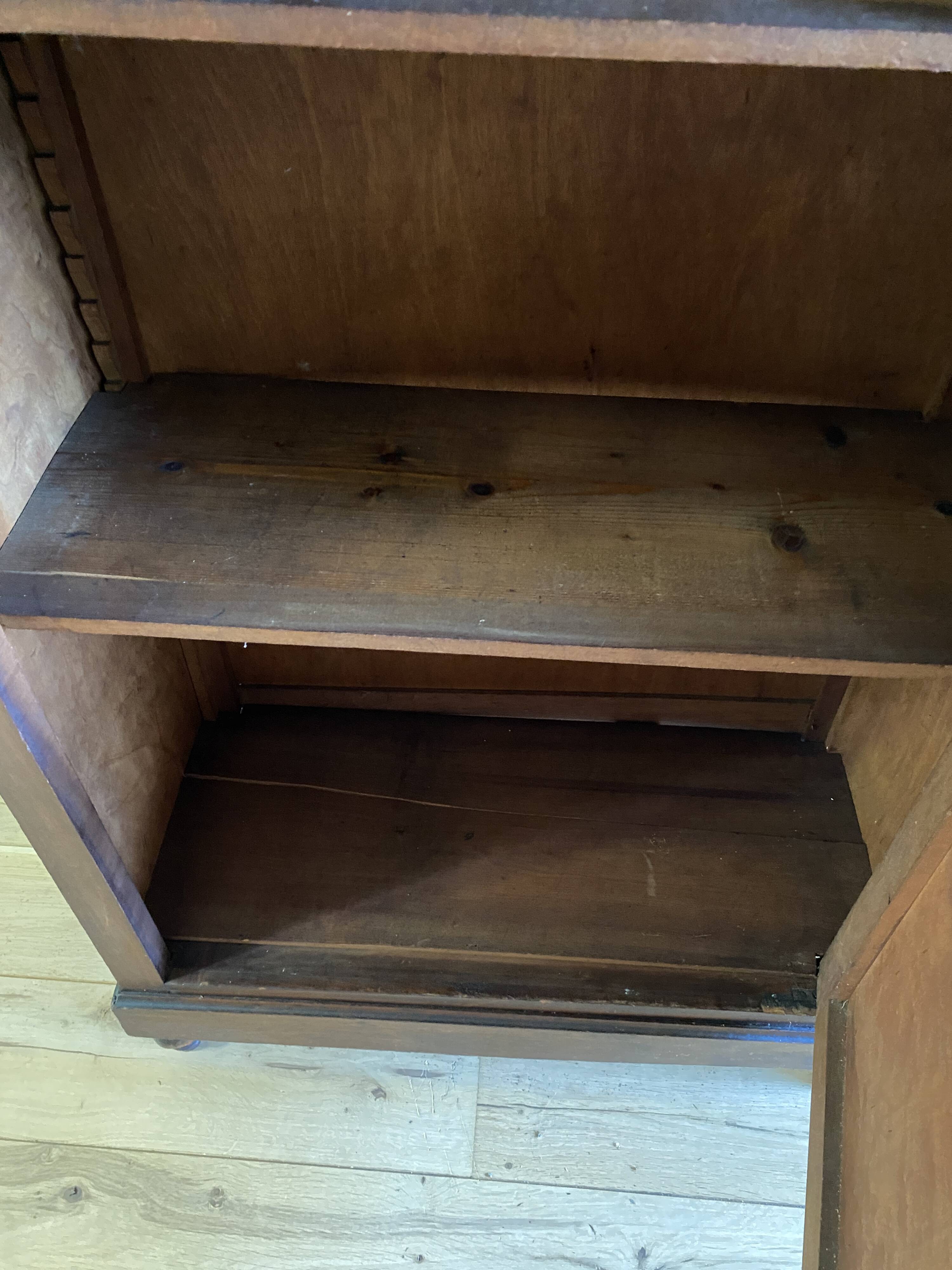 Parisian cupboard Bookcase Bonnetière glazed with small vintage tiles