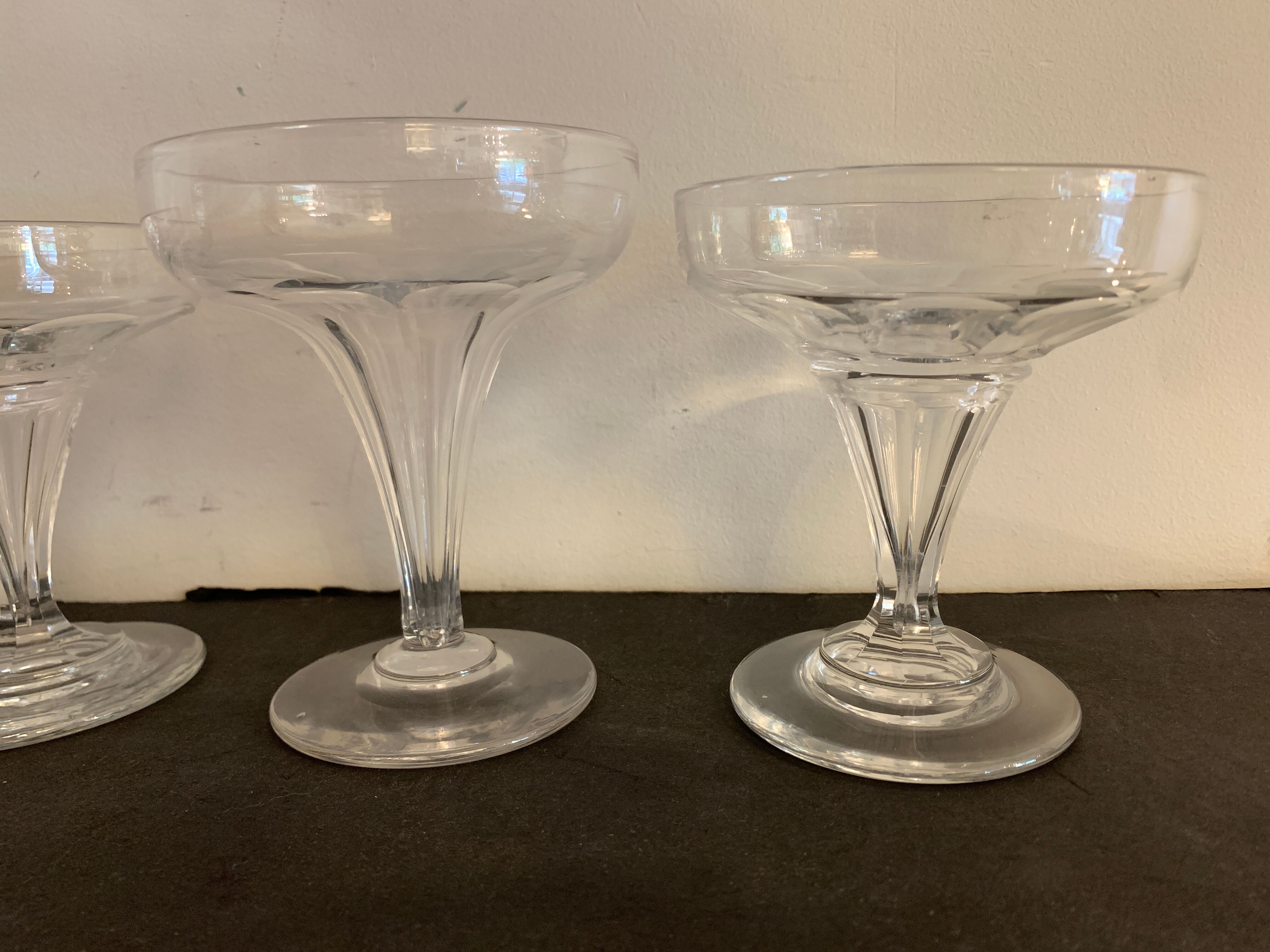 4 coupes champenoises en cristal Baccarat
