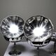 5 vintage-style bistro-style stainless steel dessert bowls on feet