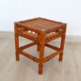 Wood and wicker coffee table