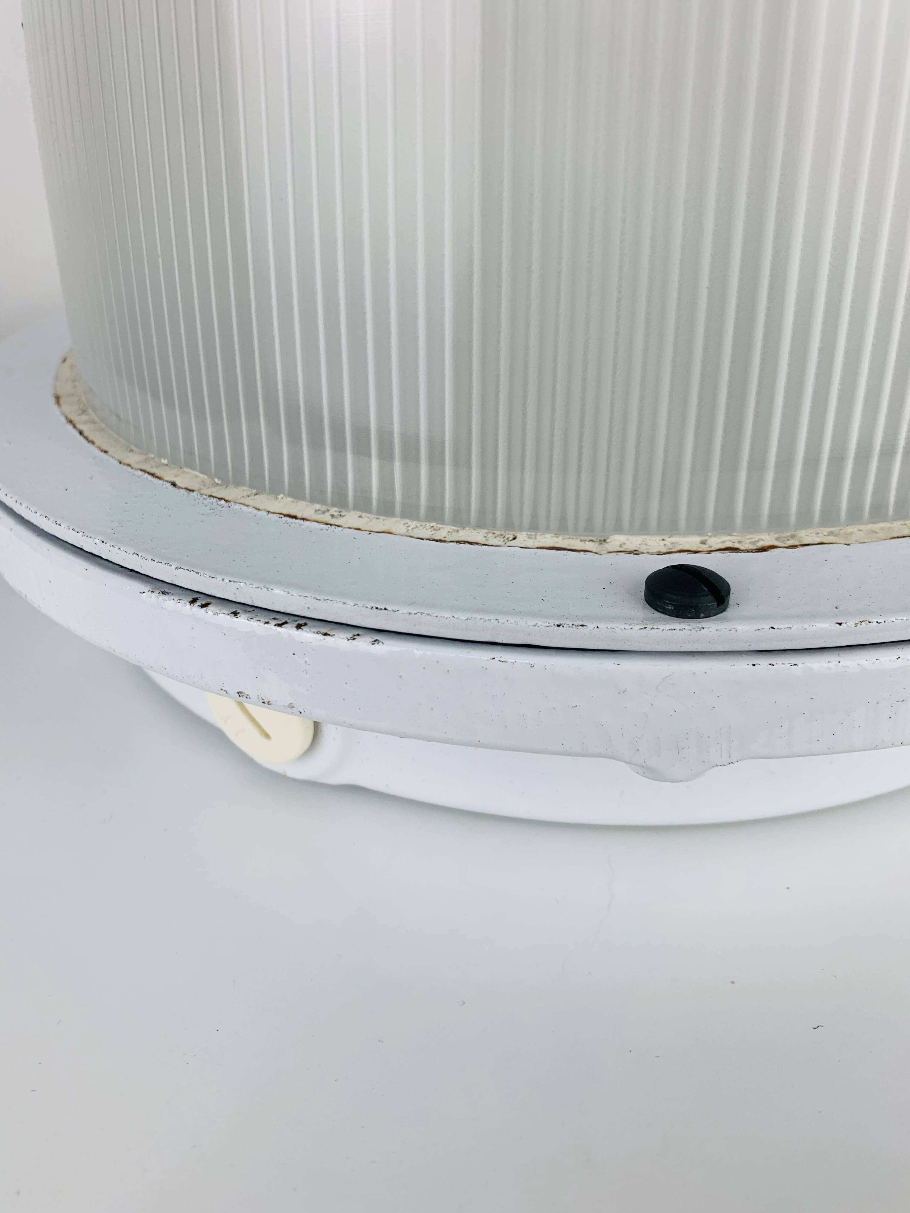 Holophane industrial porthole ceiling light, wall light, 1960s