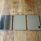 Vintage triptych barber mirror 24X58cm