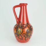 bay keramik 1960's 70's vintage VASE red yellow black lava pattern model 67