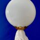 Vintage seal lamp in white ceramic and opaline.