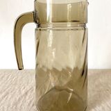 Smoked glass pitcher from the 70s