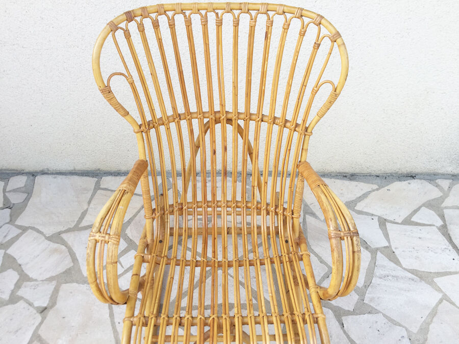 Rockingchair rotin 1960