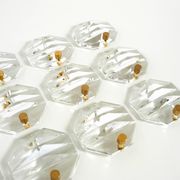 Beautiful original 1960s Kinkeldey crystal glass and brass wall lamp