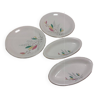 Set of Sarreguemines and Digoin plates and bowls