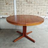 Vintage baumann round scandinavian table extendable a system