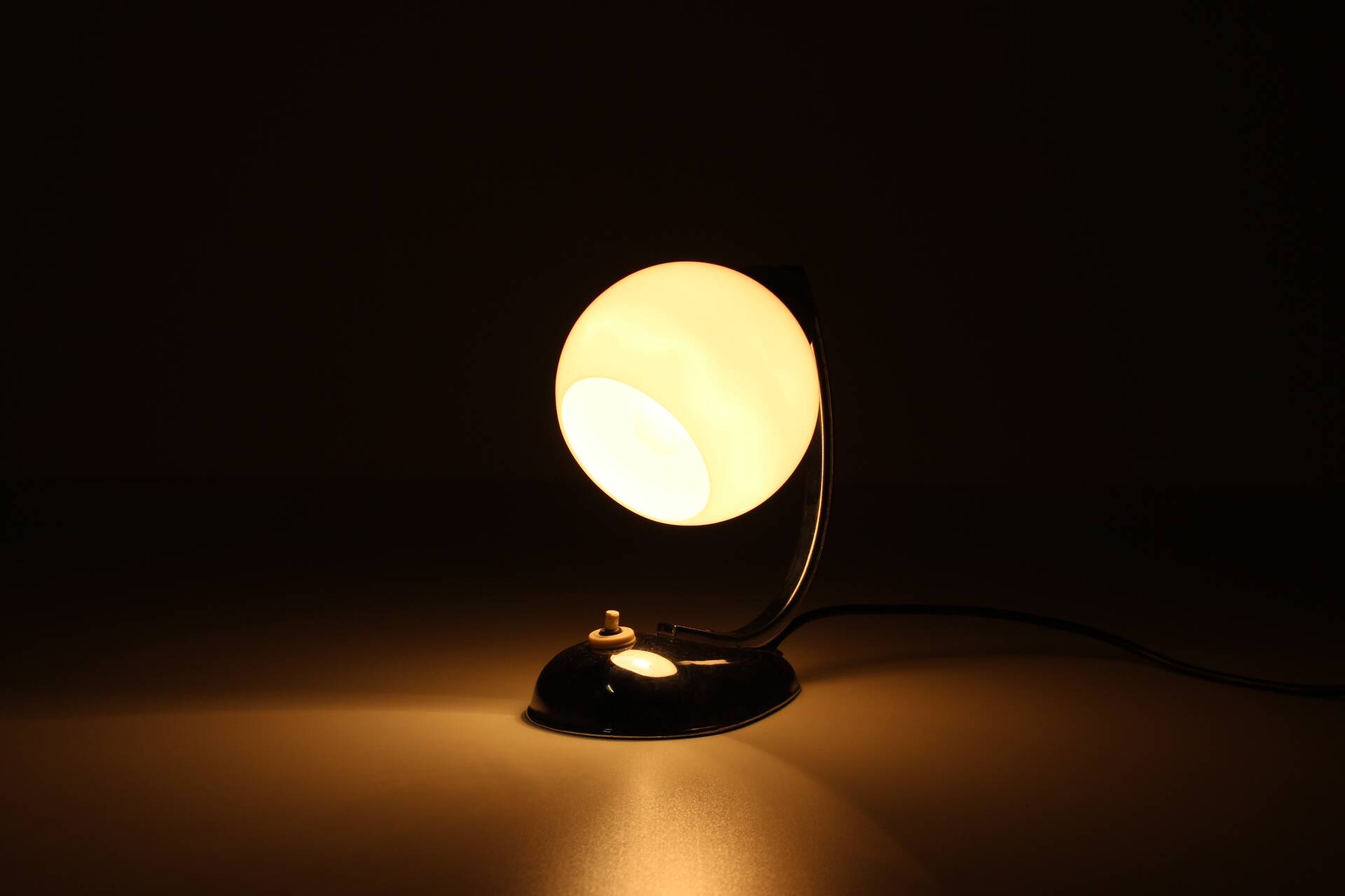 1950s chrome table lamp, Czechoslovakia