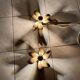 Vintage set of two messing flower wall lamps