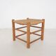 Vintage rattan and wooden stool, France, 1960's