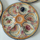 6 oyster plates Henriot Quimper decor 137 hand-painted