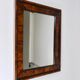 Square Biedermeier Antique 19th Century Walnut Wall Mirror, Vienna, 1850s