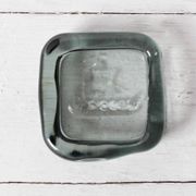 Pressed Glass Small Grey Trinket Plate / Viking Ship by Richard Duborgh