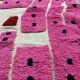 Handmade Berber rug with colourful patterns, size 100 x 200 cm.