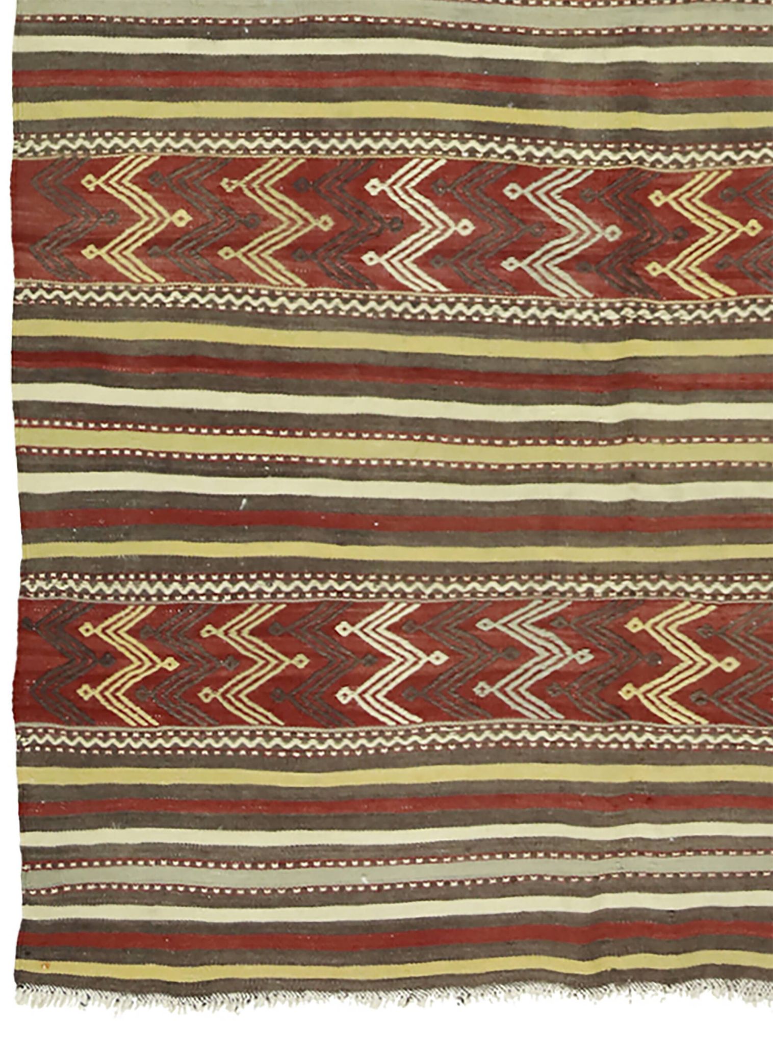 Grand Turkish Kilim Yoruk Vintage 150x300 cm Geometric Stripes