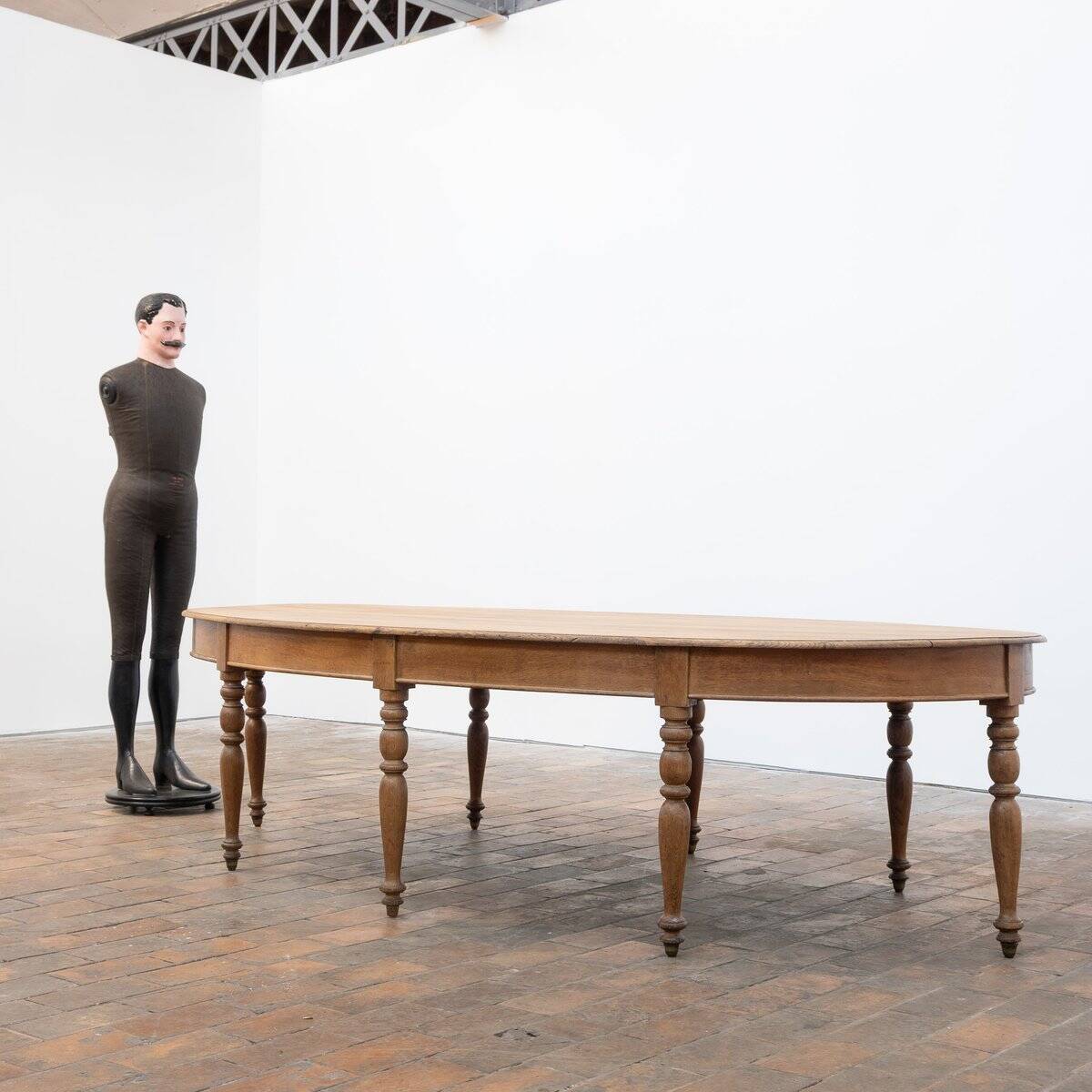 Large Oval Oak Table, France, 1900s