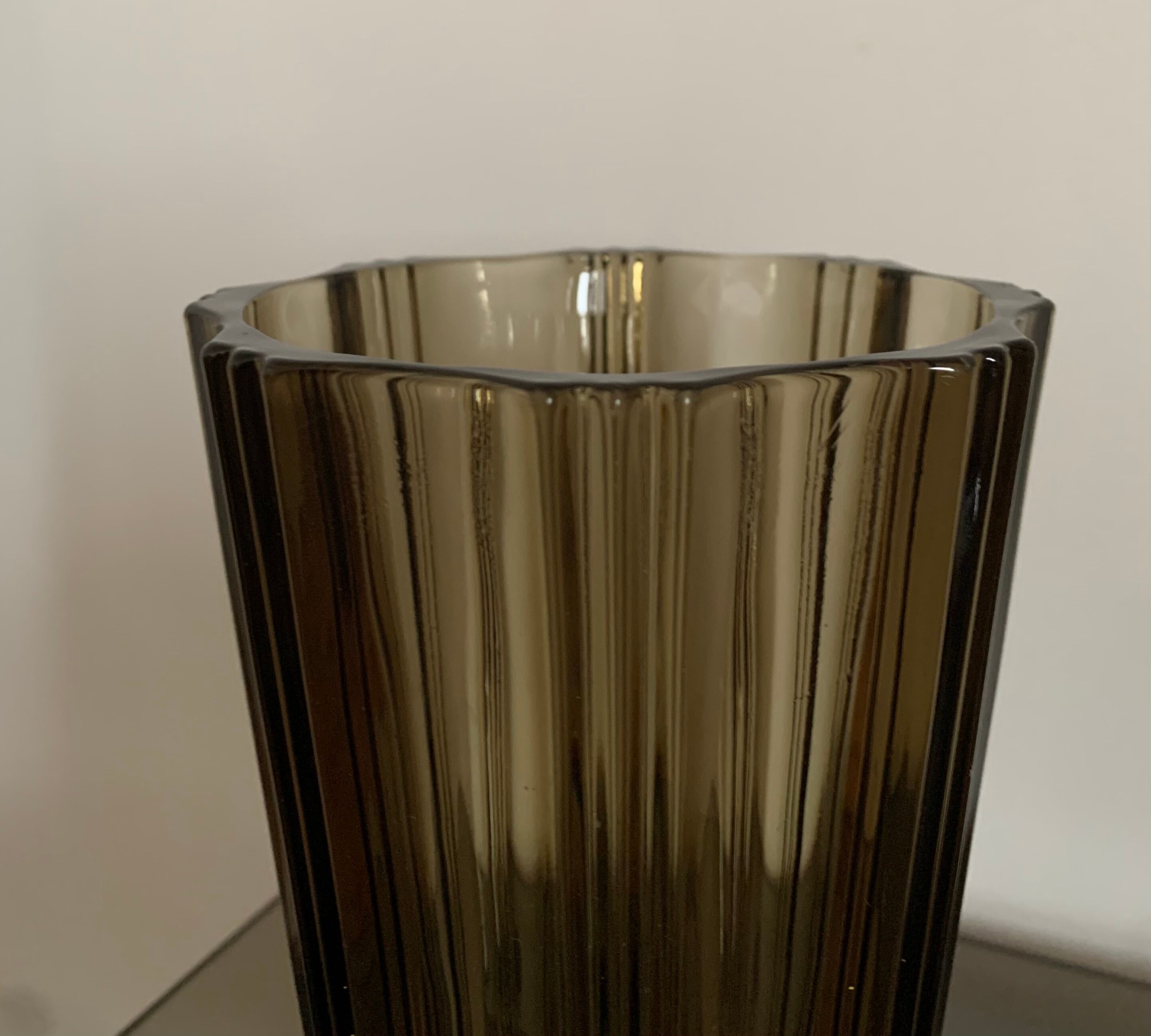 1970 smoked glass vase