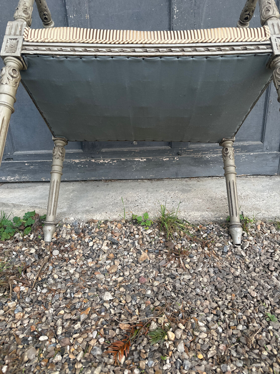 Small painted wooden bench