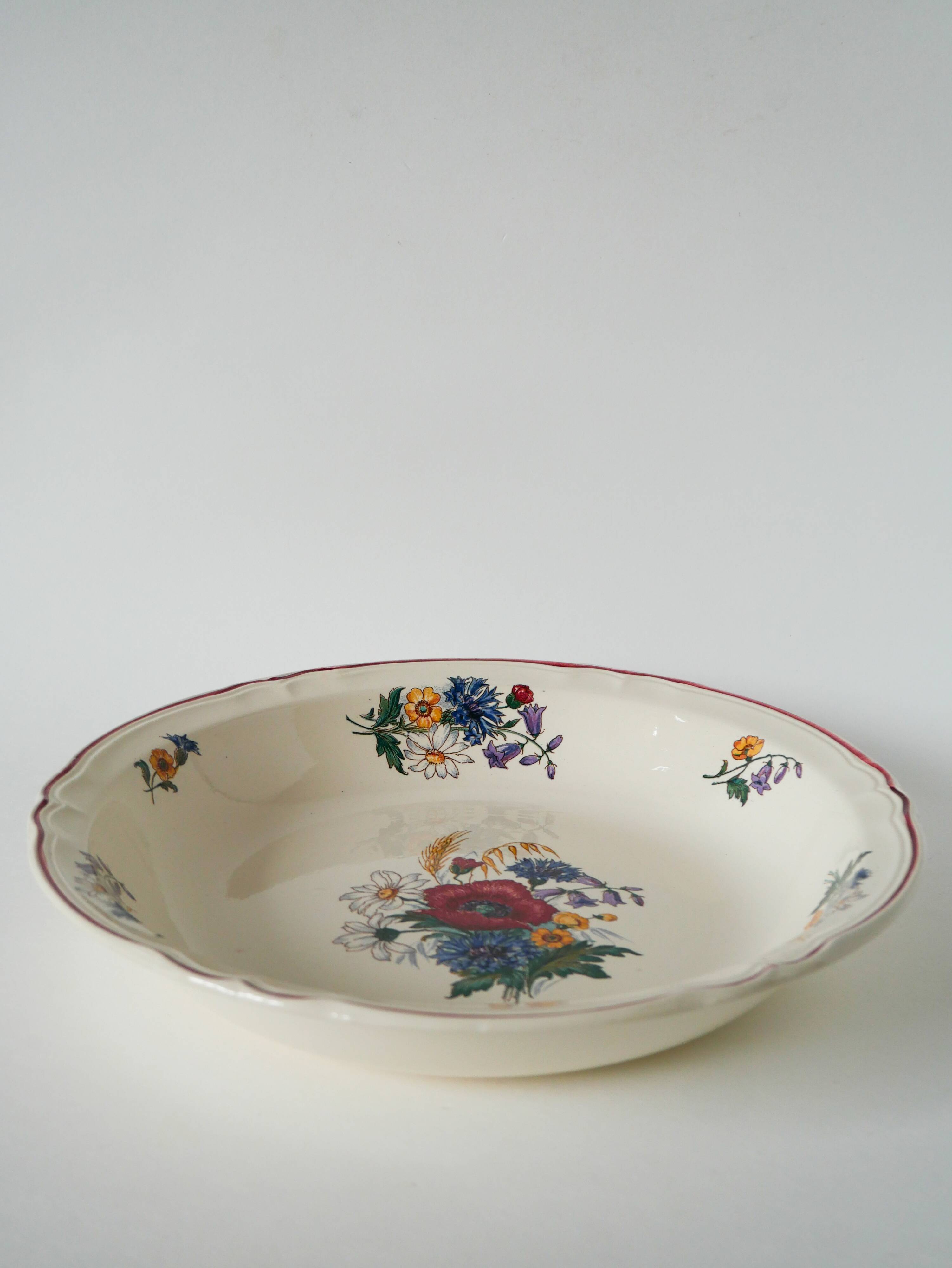 Large hollow dish Digoin Sarreguemines model Agreste, 1960