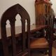 Table à manger hayrake style art nouveau et six chaises assises cuir d