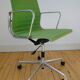 Charles Ray Eames EA 117 Office Chair Armchair in Green and Chrome Vitra