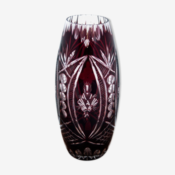Vase en cristal marron, Pologne, années 1960
