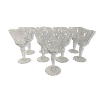 Ensemble de 10 verres vintage gravés