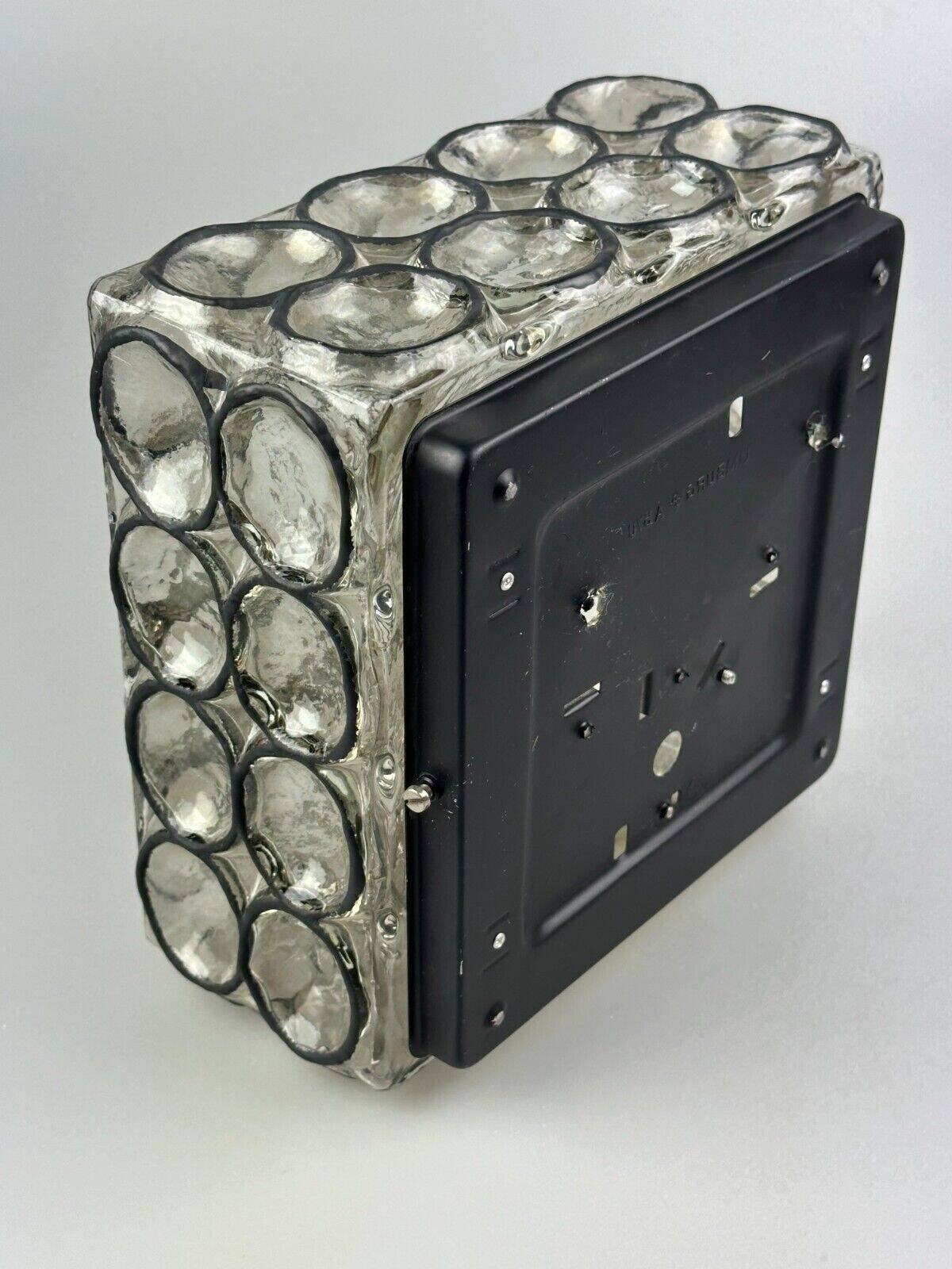 60s 70s ceiling lamp Glashütte Limburg Germany Plafoniere glass & metal