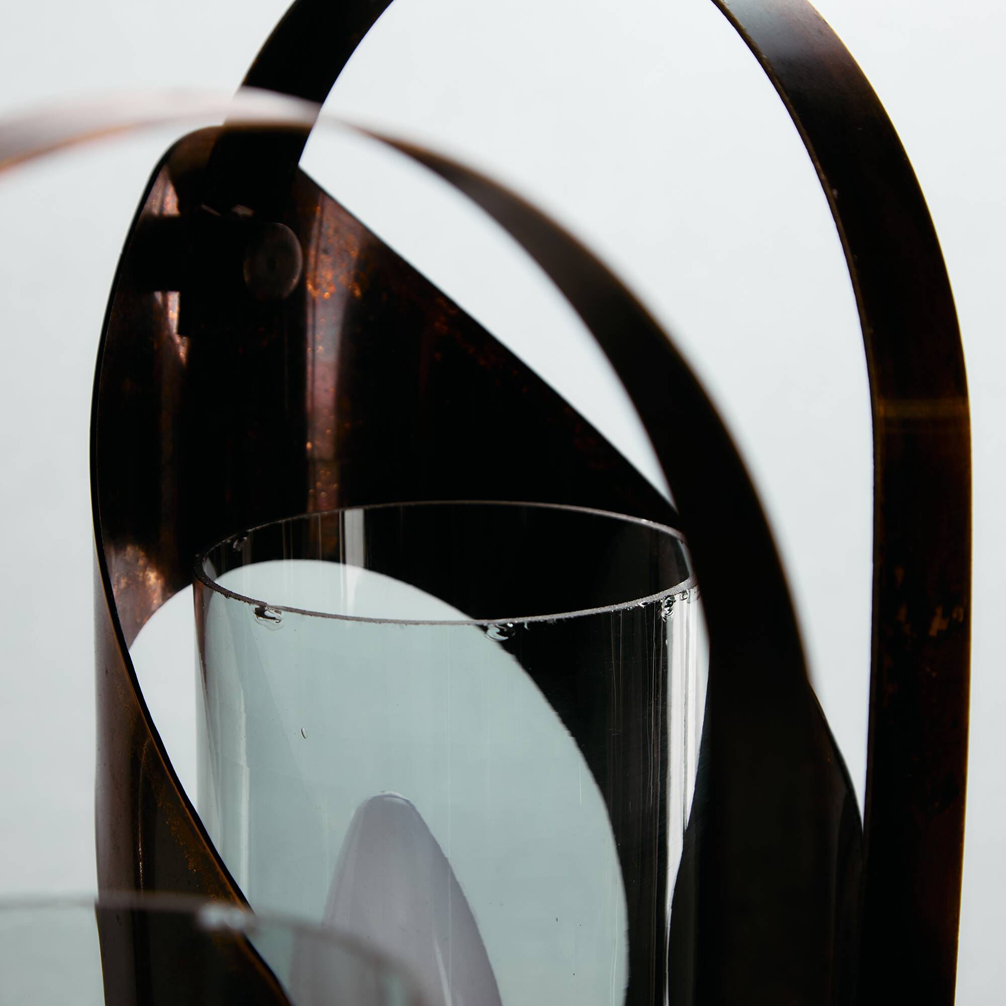 Brass and glass chandelier