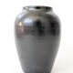 Vintage ceramic vase, black and gold, Japandi style
