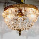 Bronze and crystal ceiling light