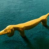 6 porte-couteaux chien en métal doré à l’or fin