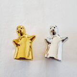 Fun Metallic Salt and Pepper Shaker Set in Silver and Gold