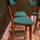 Ensemble de 5 chaises vertes vintage 50