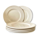 6 assiettes en faïence écru