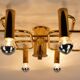 large 1970s sputnik brass CEILING LAMP 8-light ceiling fixture